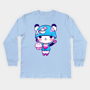 A CUTE KAWAI Panda Kids Long Sleeve T-Shirt